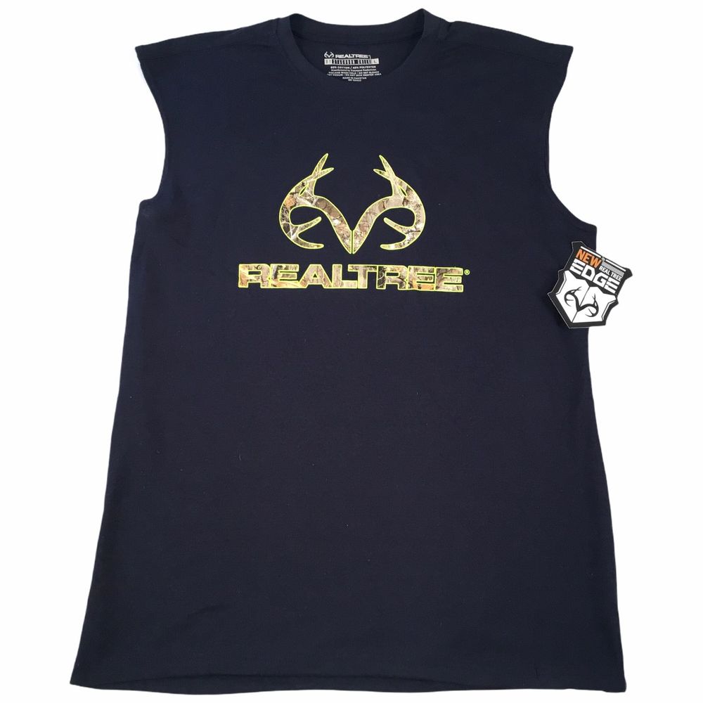Realtree Sleeveless T-Shirt L Camo Logo NWT